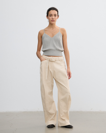 DOUBLE-LAYER DRAPED TIE DRESS