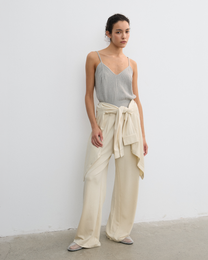 KNIT PLEATED SUIT PANTS