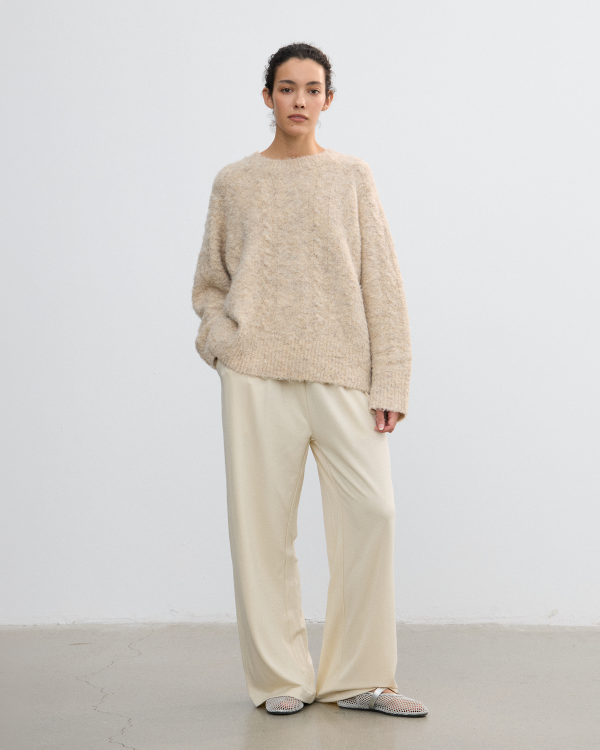 KNIT PLEATED SUIT PANTS