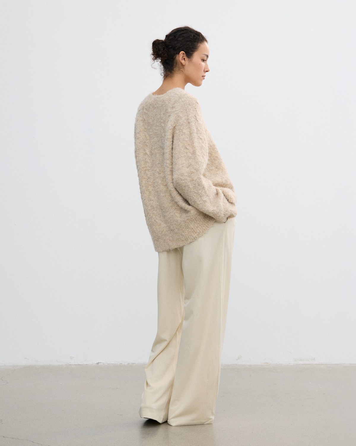 KNIT PLEATED SUIT PANTS
