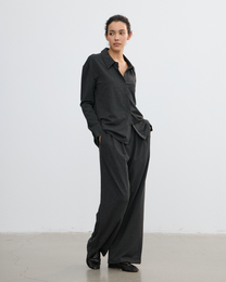 KNIT PLEATED SUIT PANTS