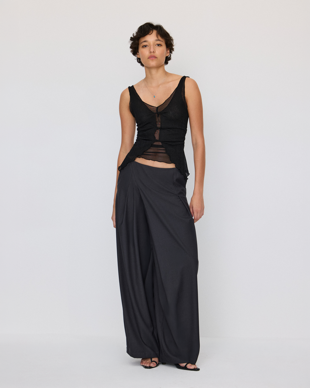 SCULPTED SKIRT-PANEL TROUSERS