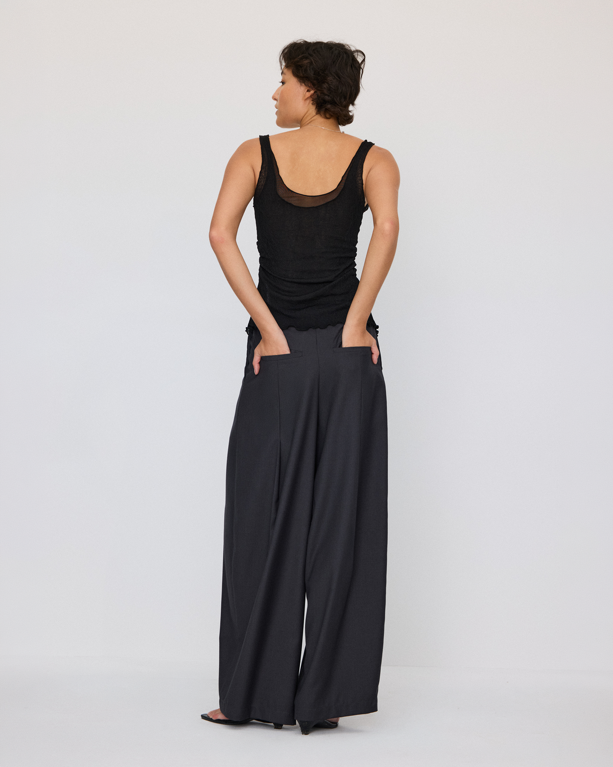 SCULPTED SKIRT-PANEL TROUSERS