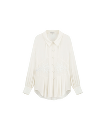 VINTAGE LACE FITTED-WAIST SHIRT