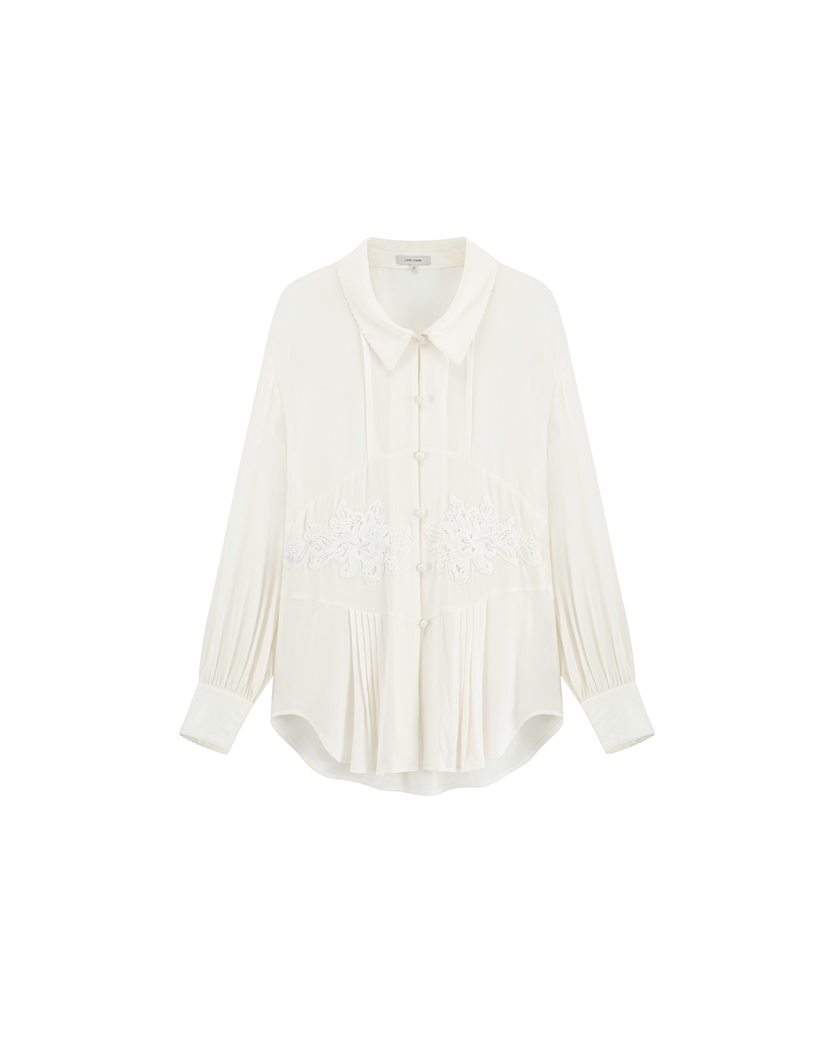 VINTAGE LACE FITTED-WAIST SHIRT