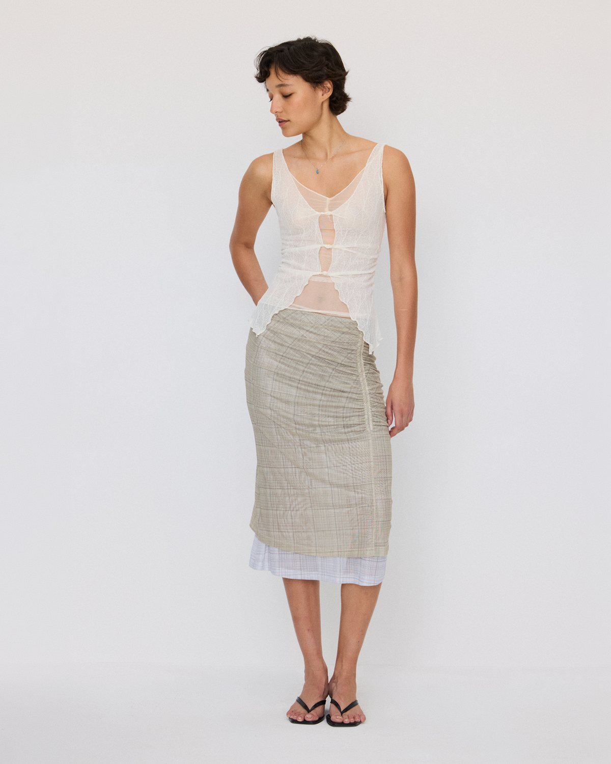 TWISTED SHEER LAYERED TANK