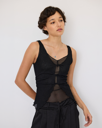 TWISTED SHEER LAYERED TANK