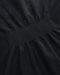 BACK PLEATED FAUX LEATHER COAT