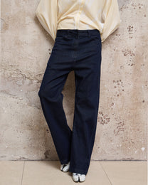 LUMI EMBROIDERED CURVED DENIM