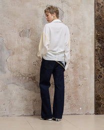 LUMI EMBROIDERED CURVED DENIM