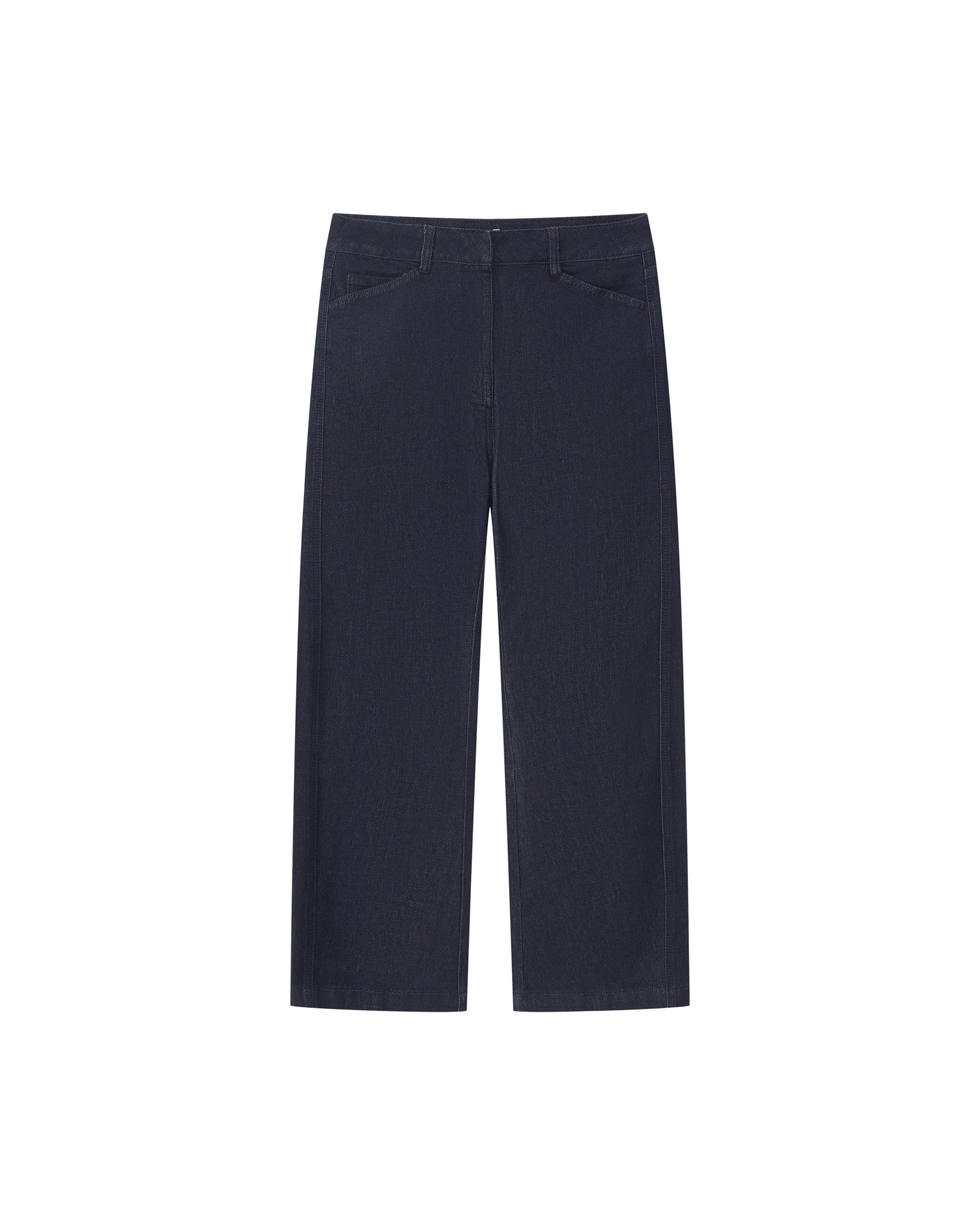 LUMI EMBROIDERED CURVED DENIM