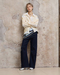 LUMI EMBROIDERED CURVED DENIM