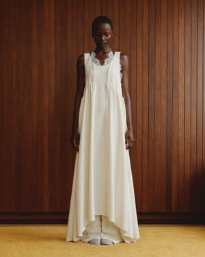 LACE LAYERED FLARE DRESS