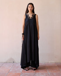 LACE LAYERED FLARE DRESS