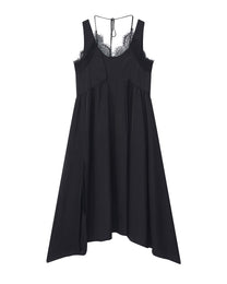 LACE LAYERED FLARE DRESS