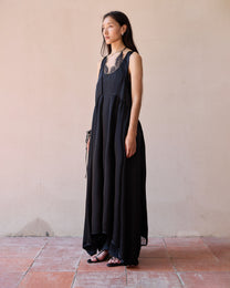 LACE LAYERED FLARE DRESS
