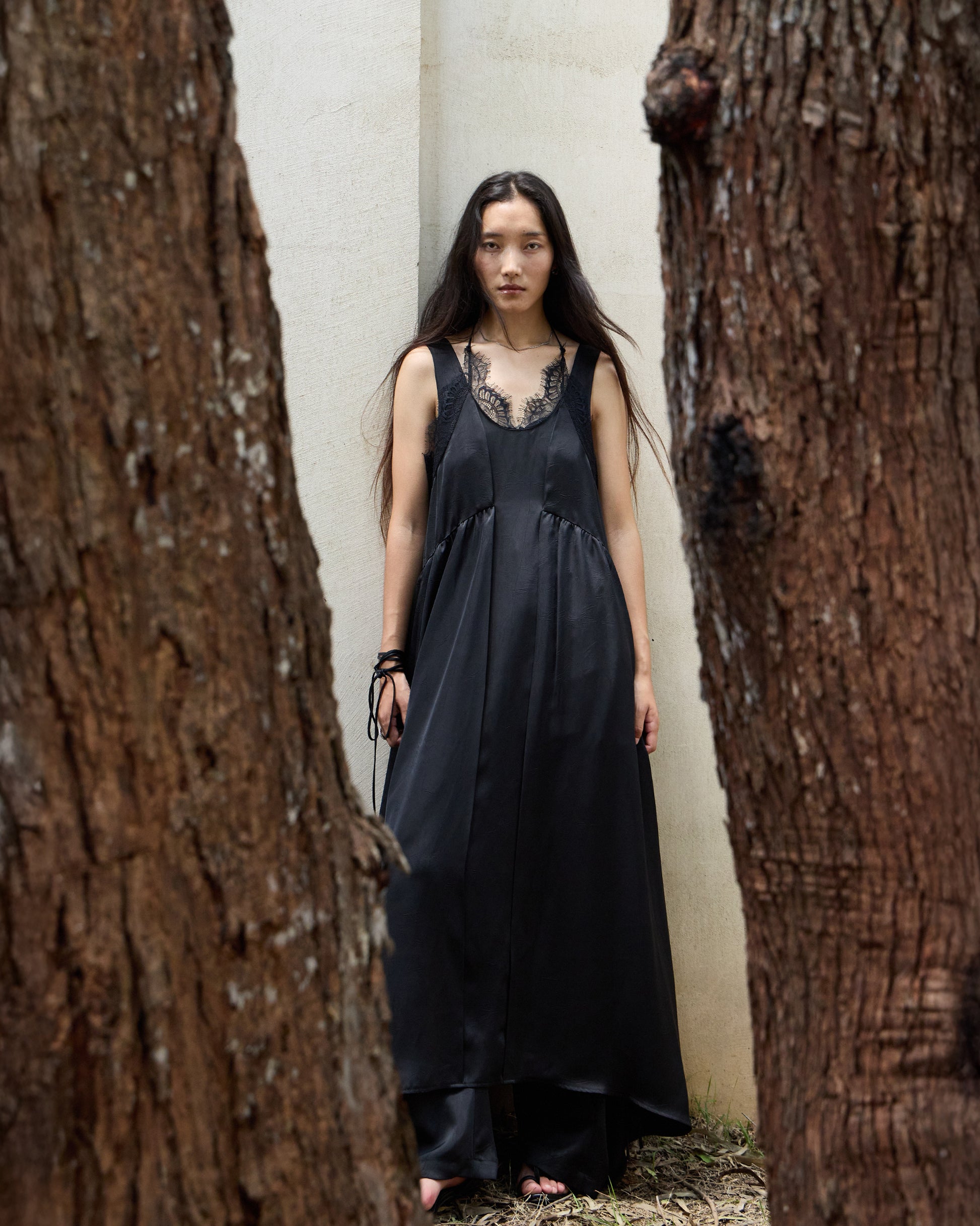 LACE LAYERED FLARE DRESS