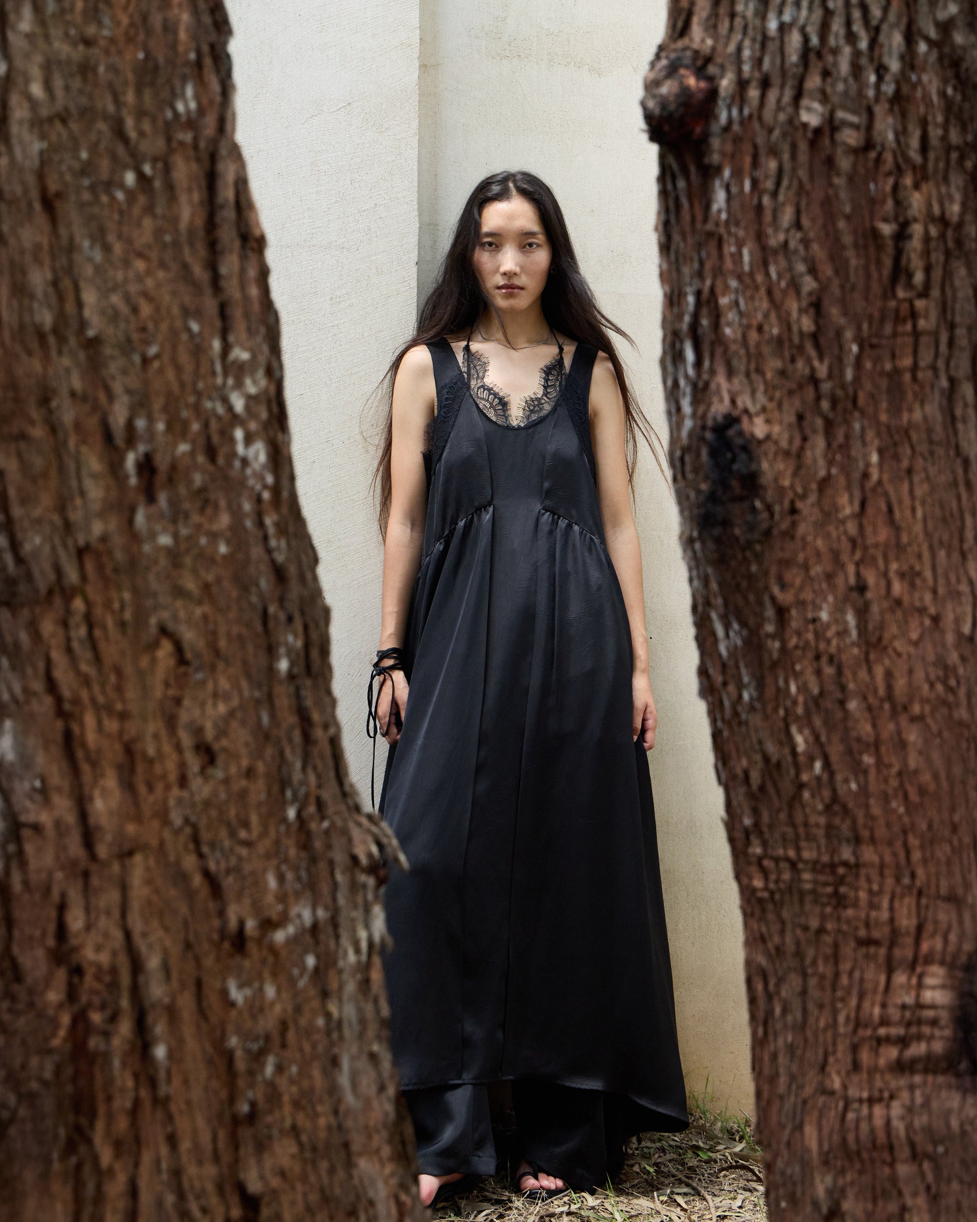LACE LAYERED FLARE DRESS