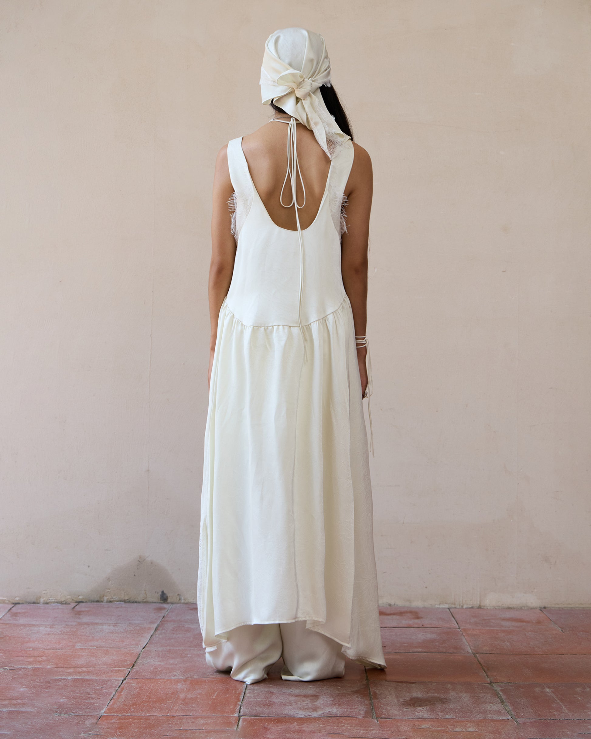 LACE LAYERED FLARE DRESS