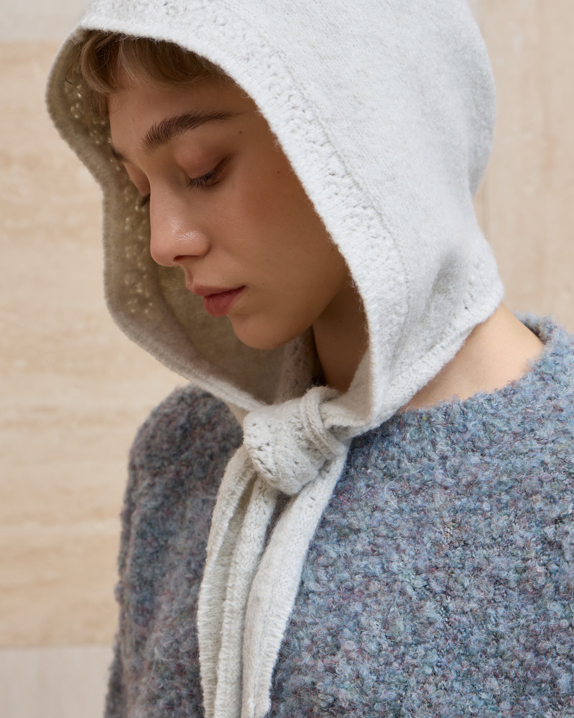 LACE WOOL AVIATOR SCARF HAT