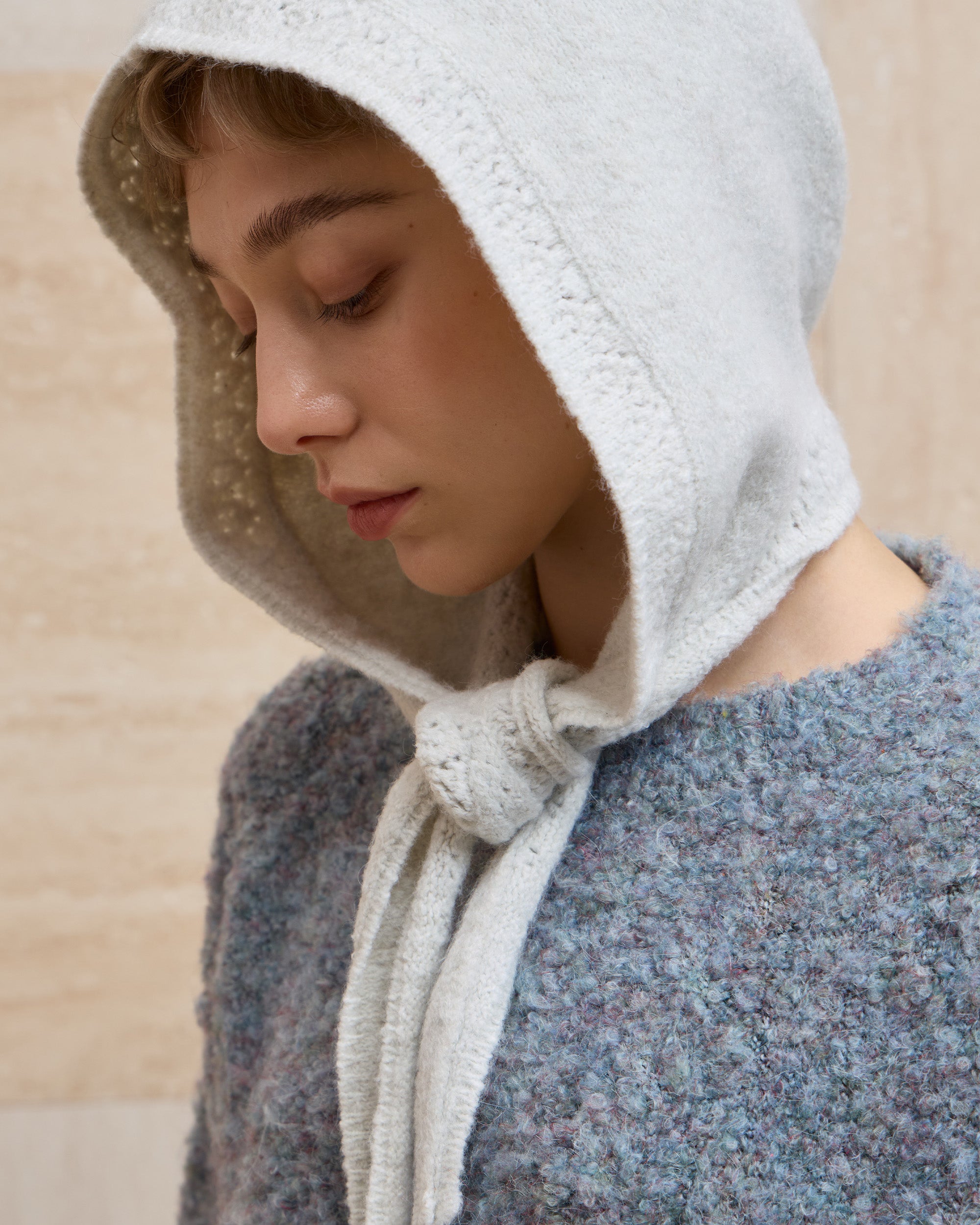 LACE WOOL AVIATOR SCARF HAT