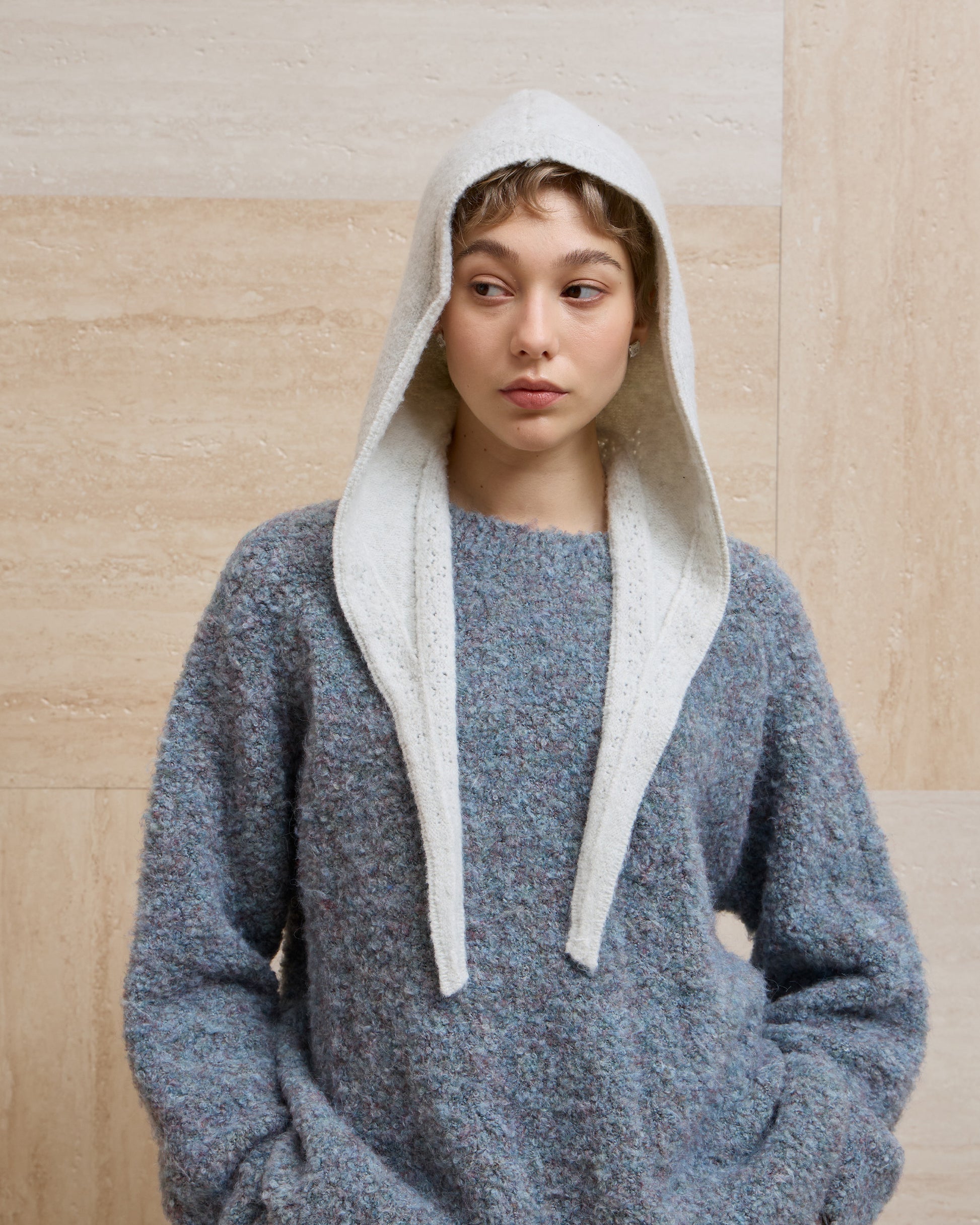 LACE WOOL AVIATOR SCARF HAT