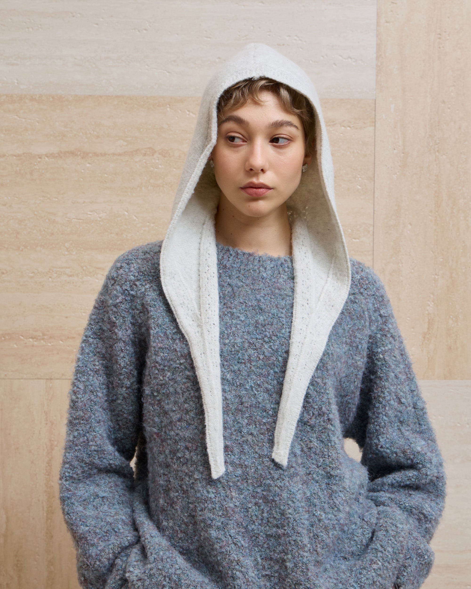 LACE WOOL AVIATOR SCARF HAT