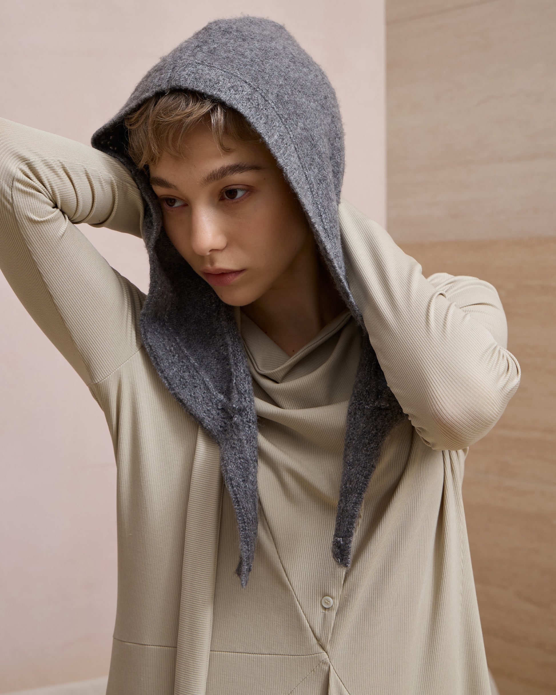 LACE WOOL AVIATOR SCARF HAT