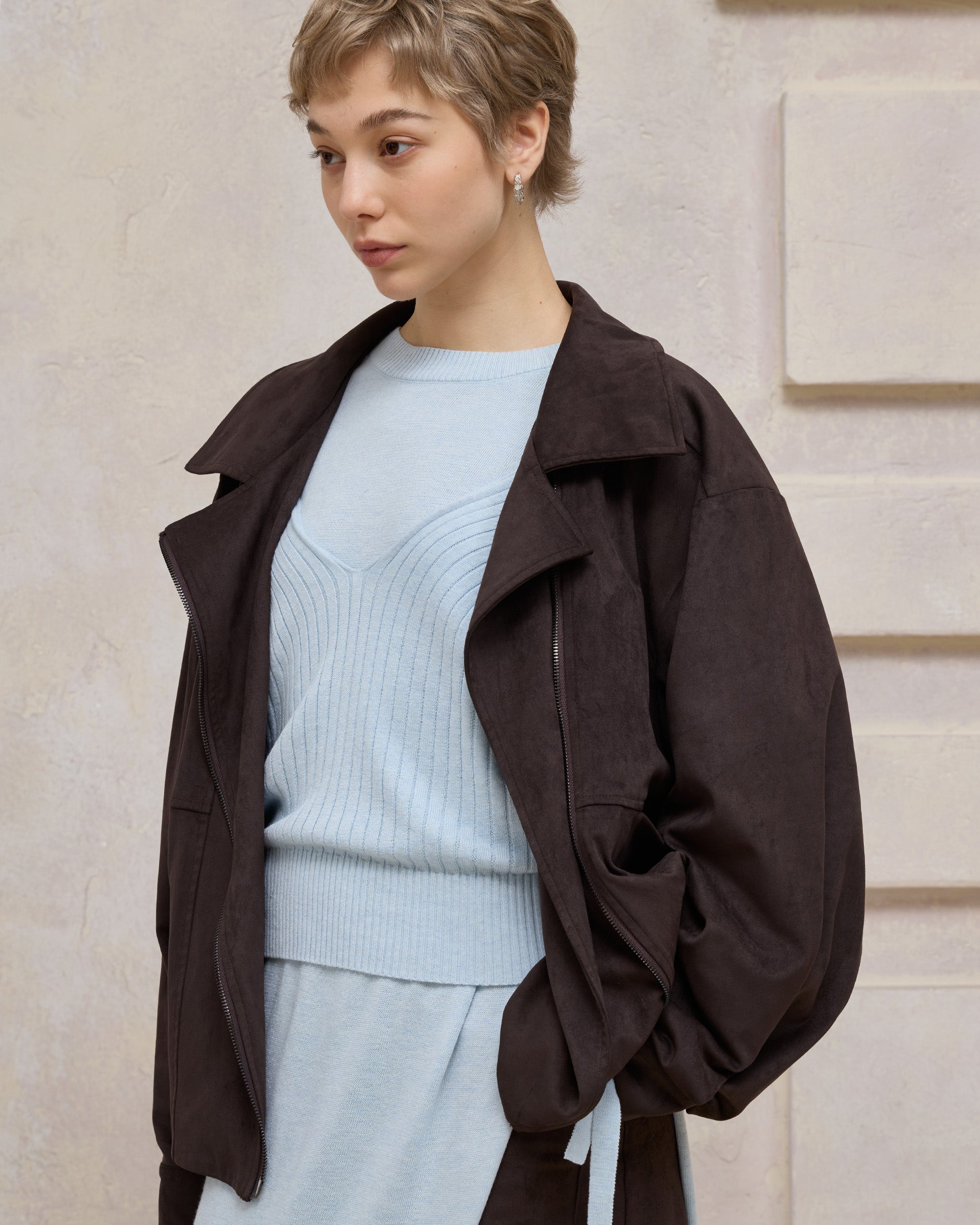 SUEDE MOTORCYCLE JACKET