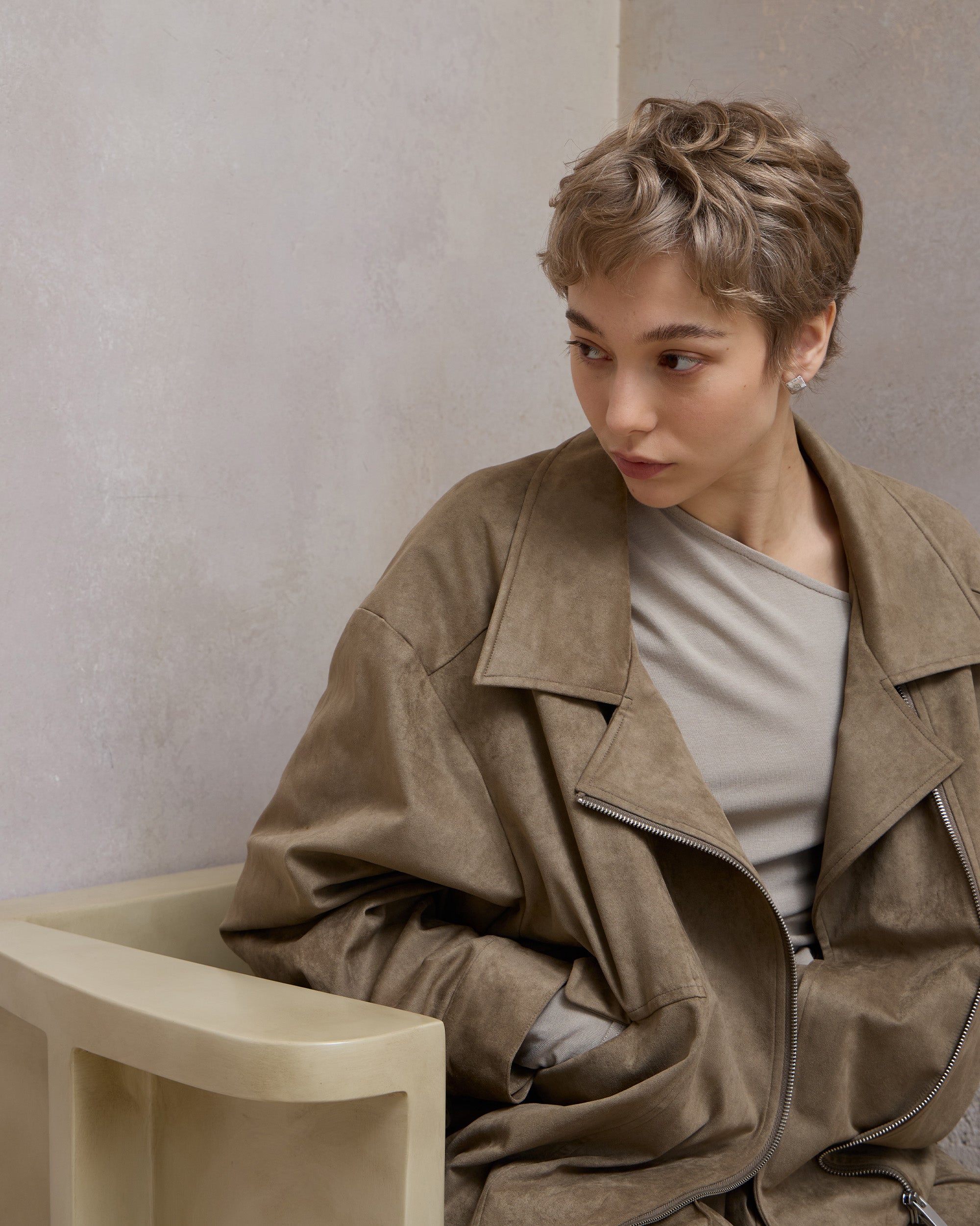 SUEDE MOTORCYCLE JACKET