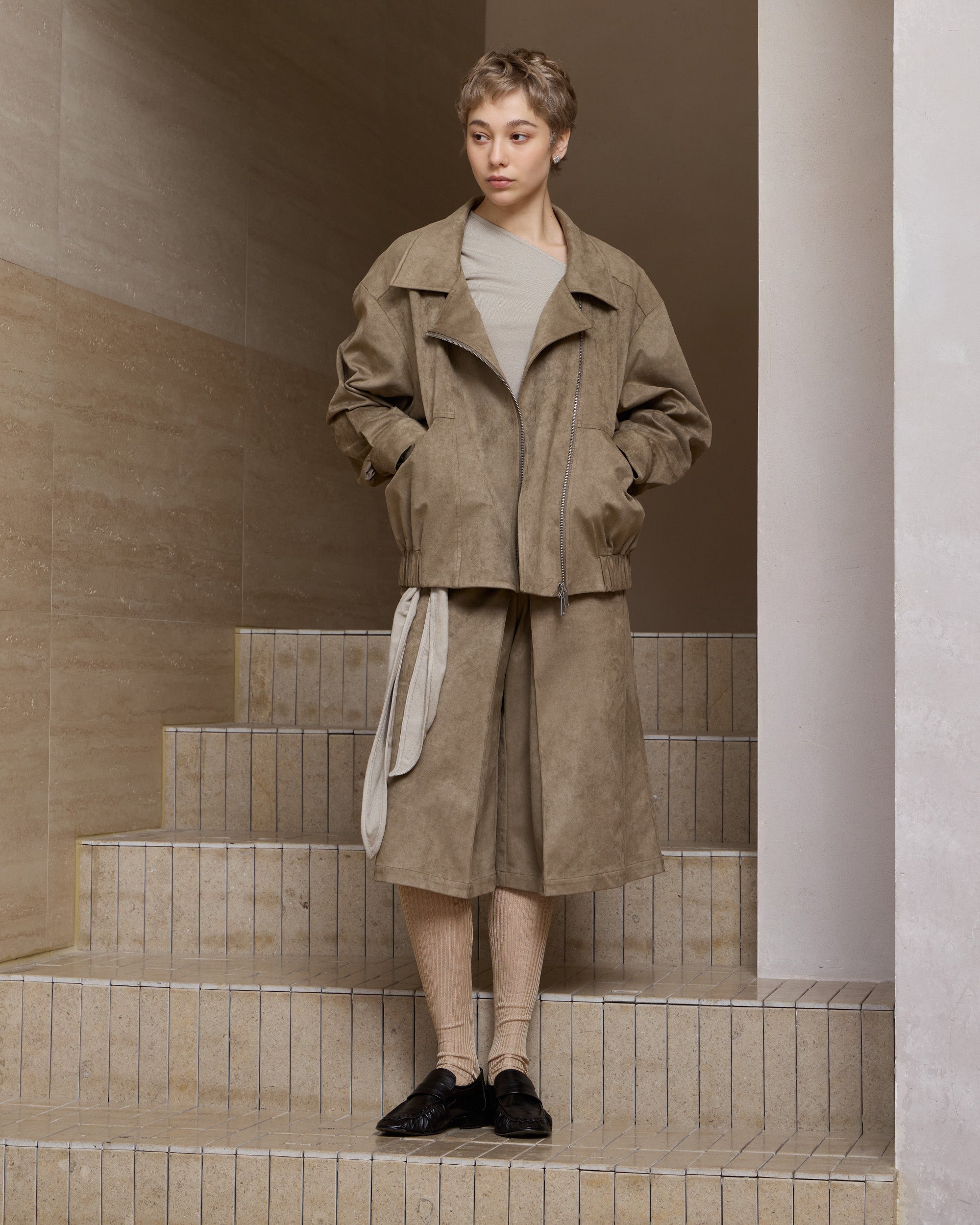 SUEDE MOTORCYCLE JACKET