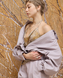 LAYERED COLLAR FAUX LEATHER JACKET