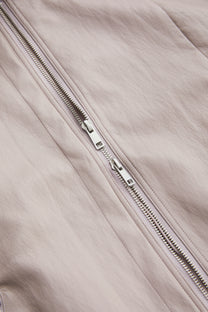 LAYERED COLLAR FAUX LEATHER JACKET