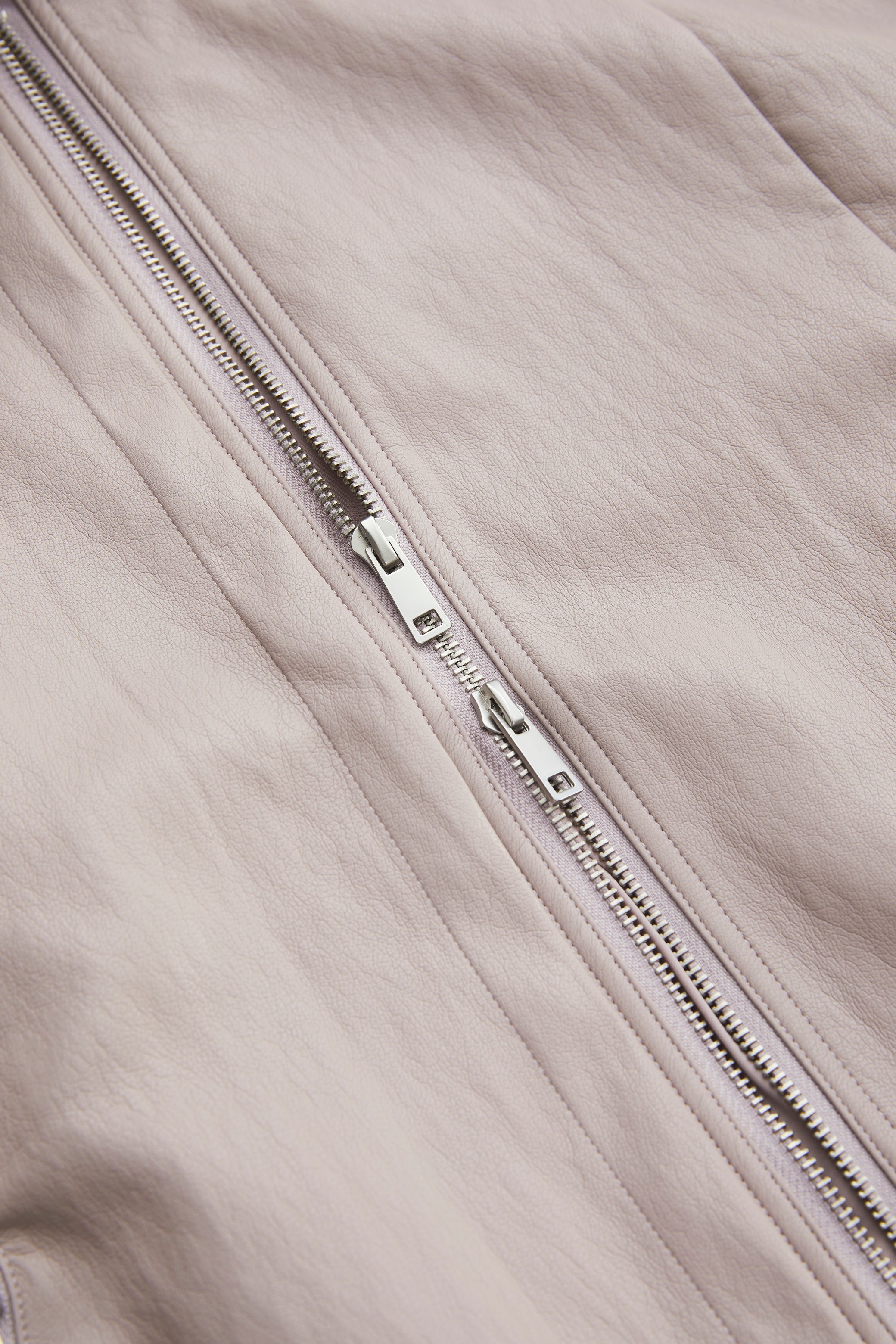 LAYERED COLLAR FAUX LEATHER JACKET