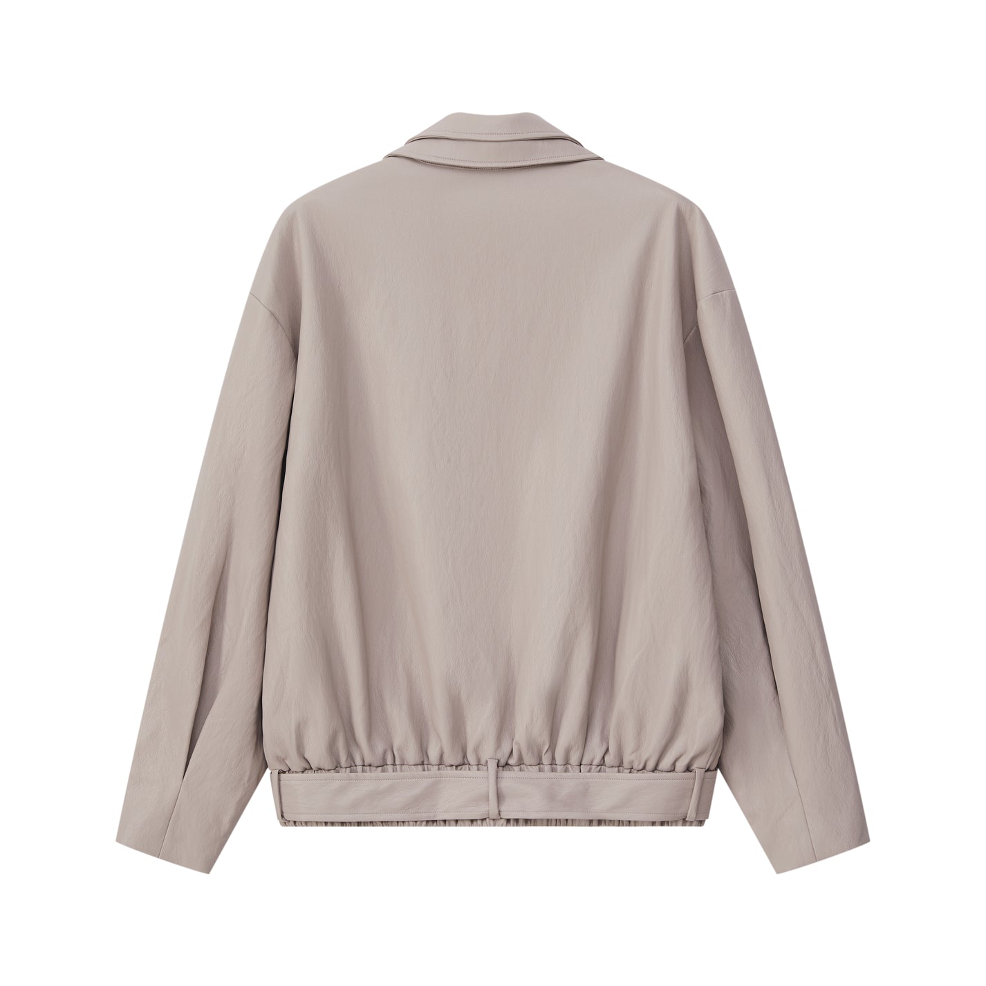 LAYERED COLLAR FAUX LEATHER JACKET