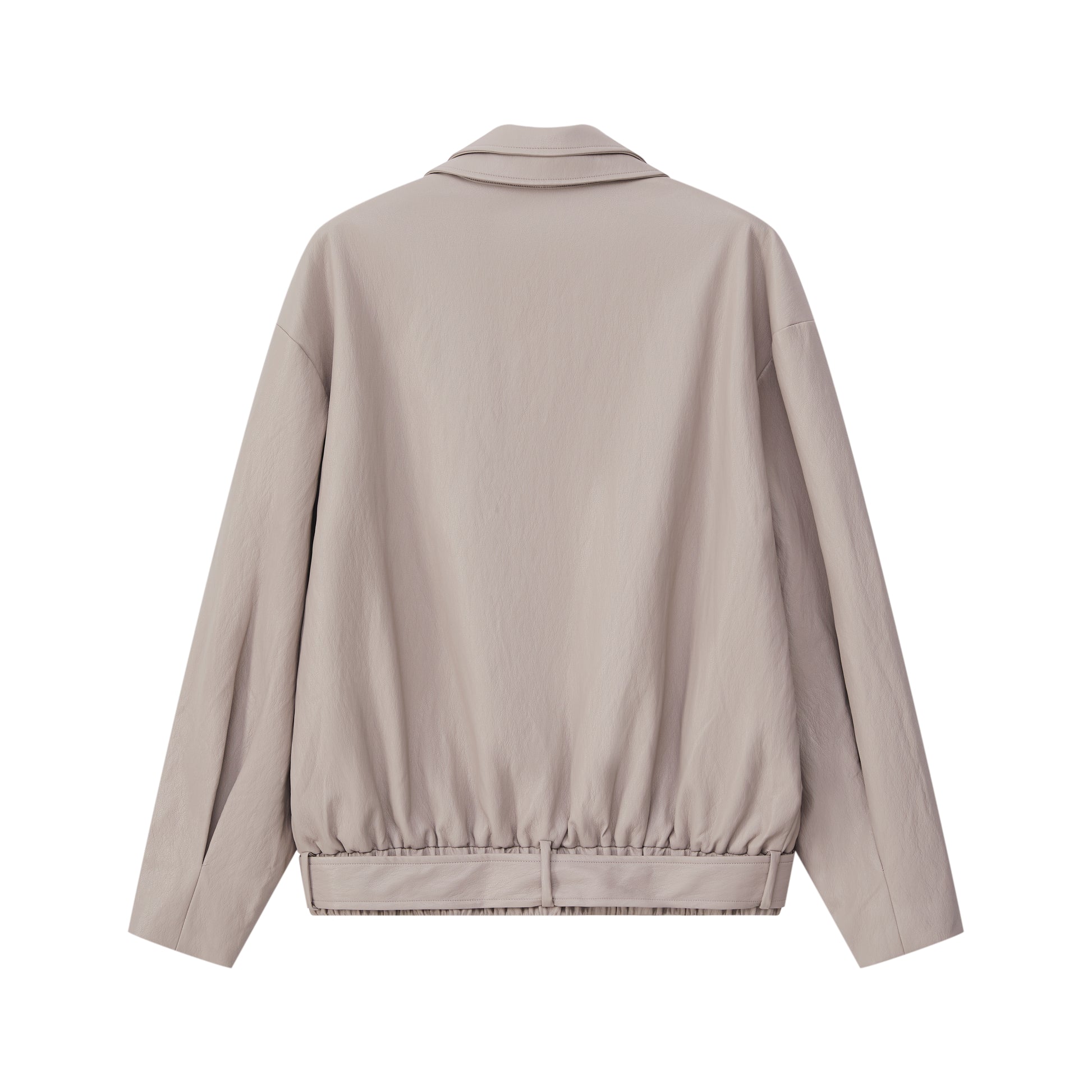 LAYERED COLLAR FAUX LEATHER JACKET