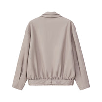 LAYERED COLLAR FAUX LEATHER JACKET