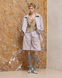 LAYERED COLLAR FAUX LEATHER JACKET