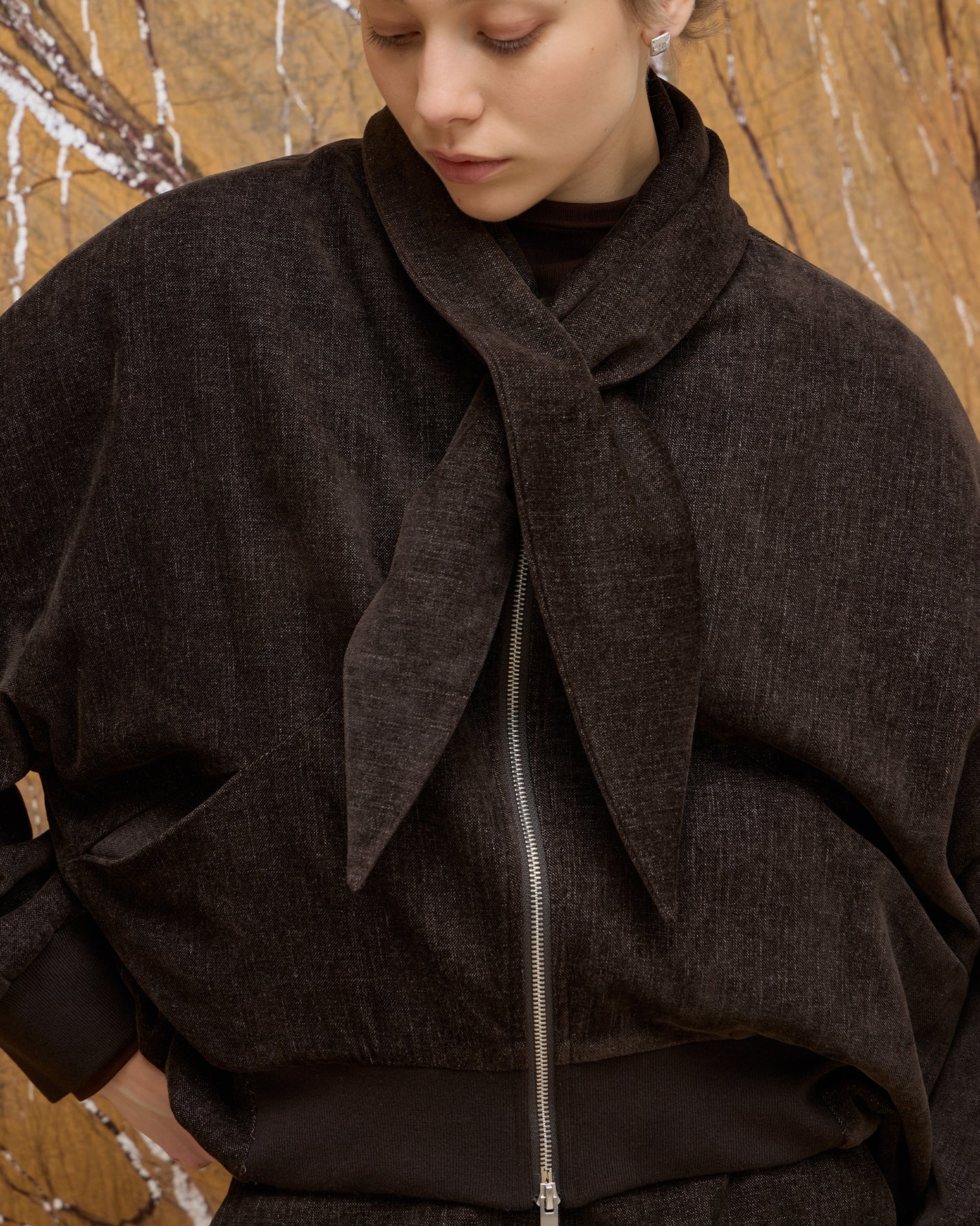 TIE-NECK PADDED JACKET