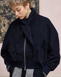 TIE-NECK PADDED JACKET