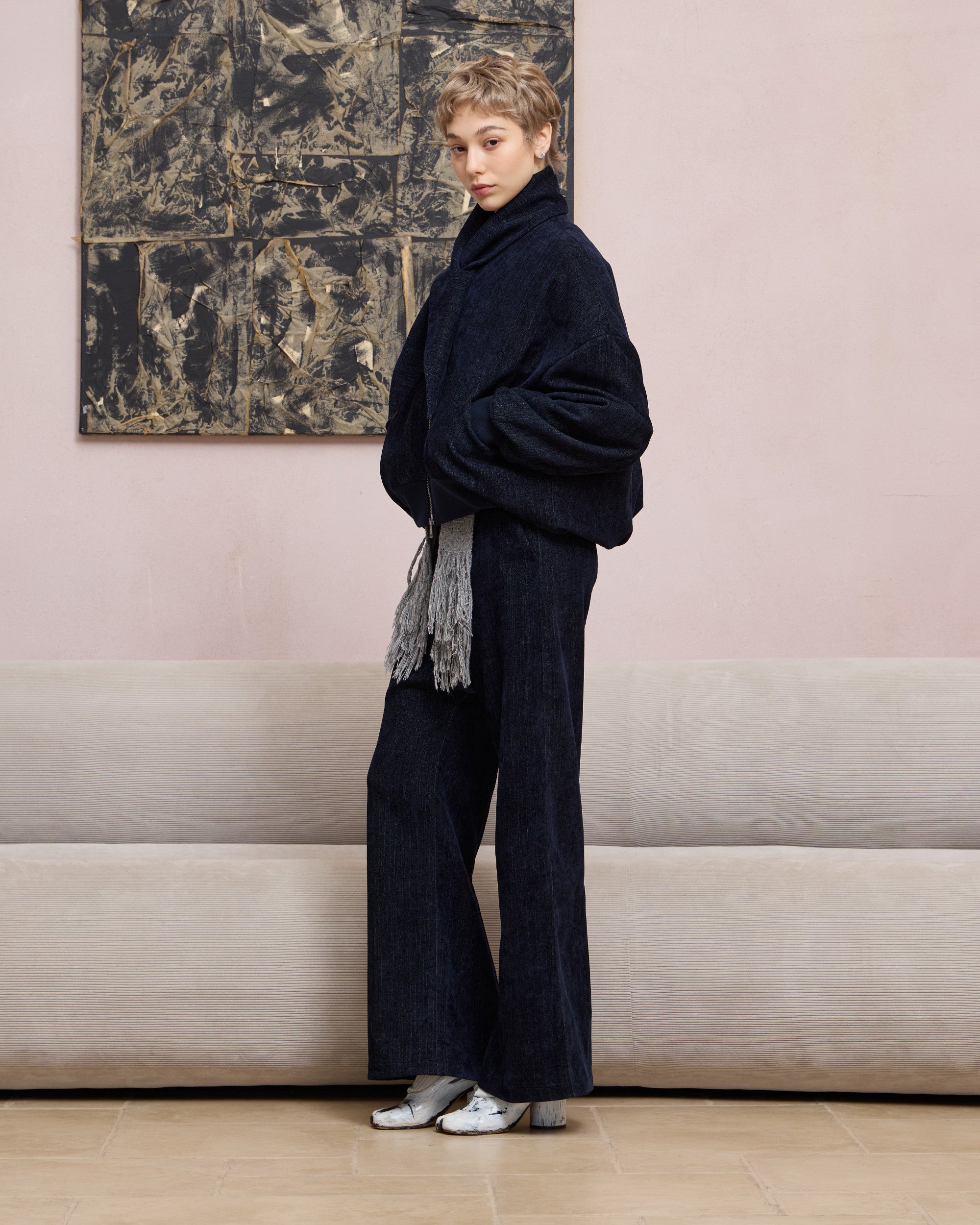 TIE-NECK PADDED JACKET