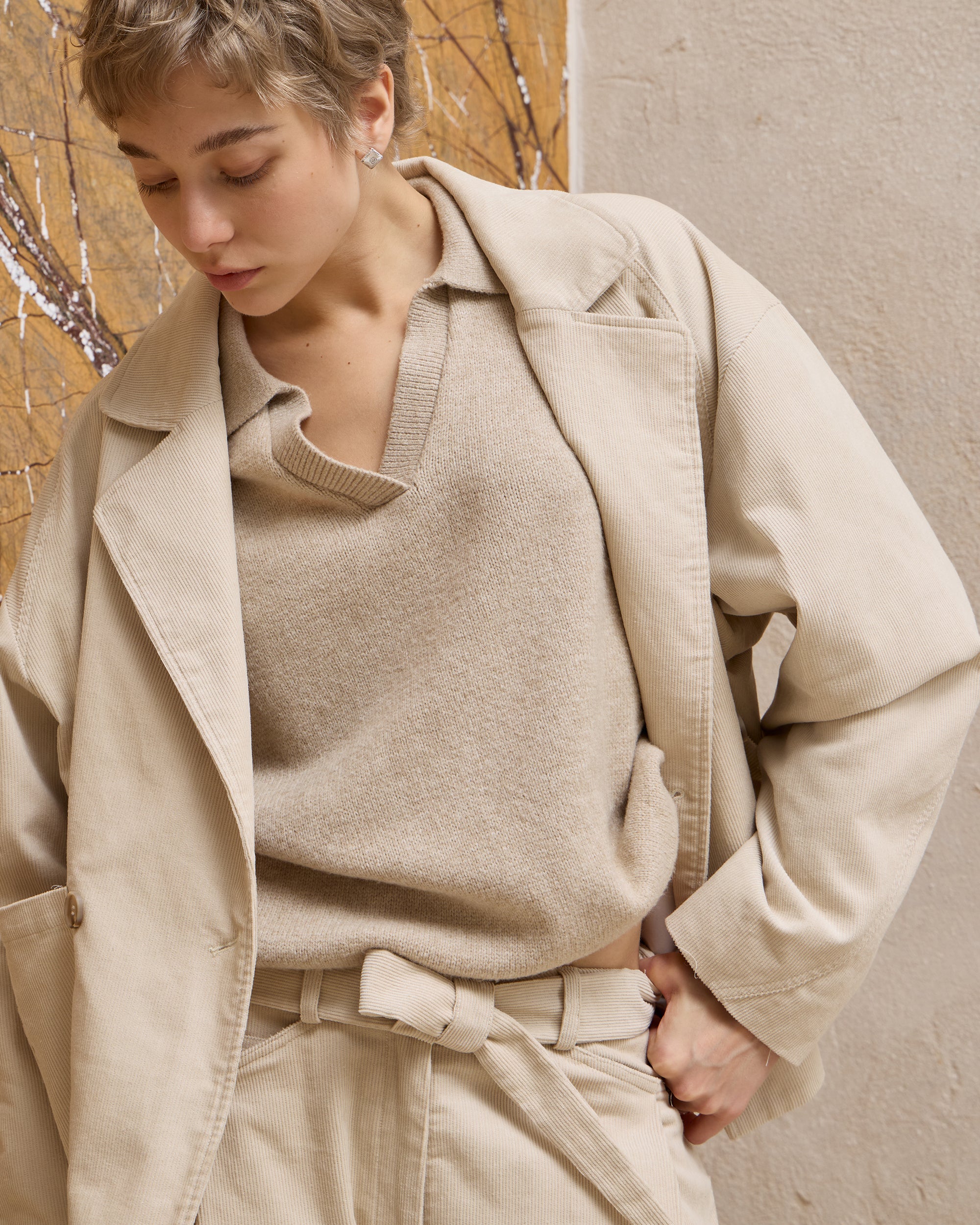 DOUBLE-BREASTED CORDUROY JACKET