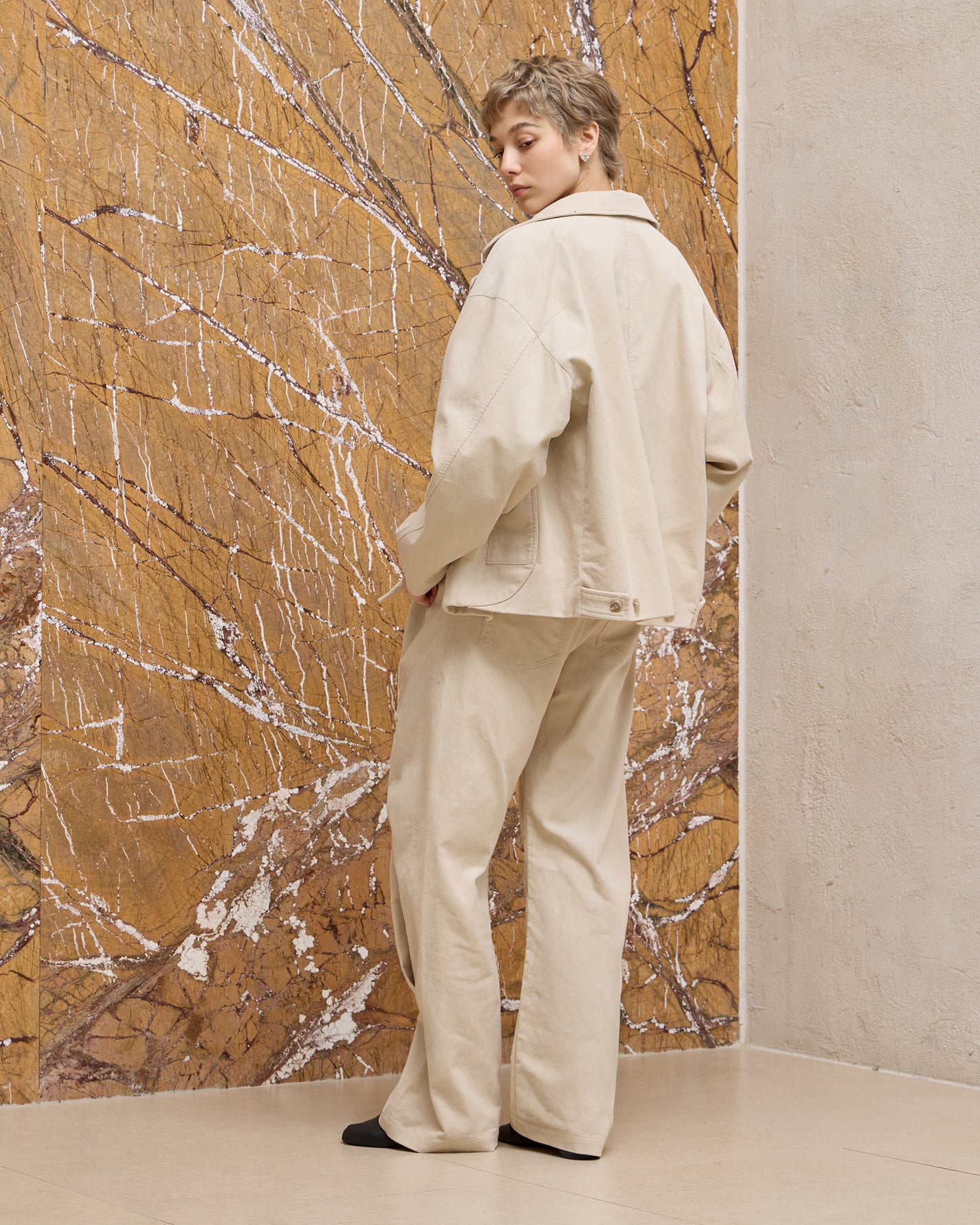 DOUBLE-BREASTED CORDUROY JACKET