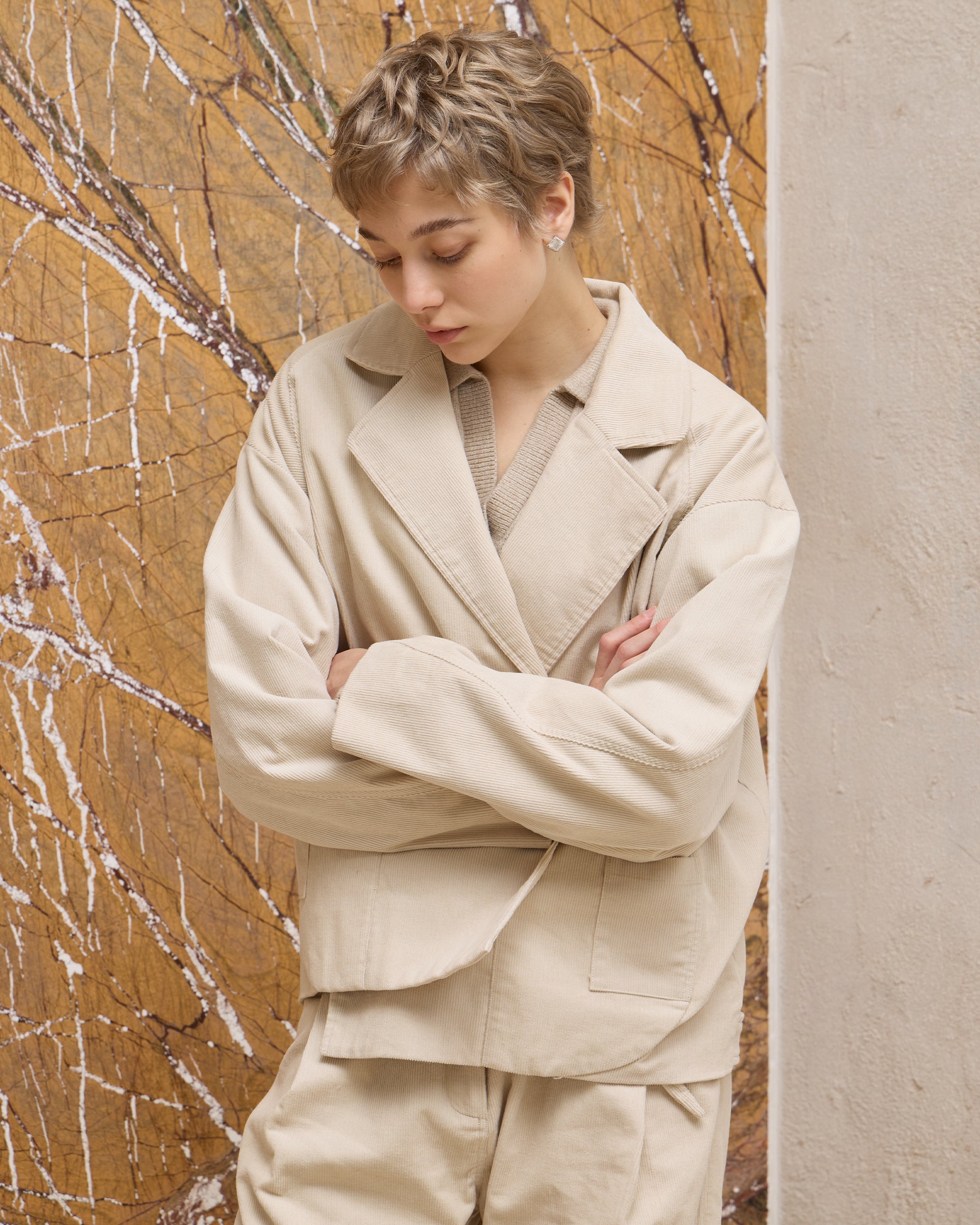 DOUBLE-BREASTED CORDUROY JACKET