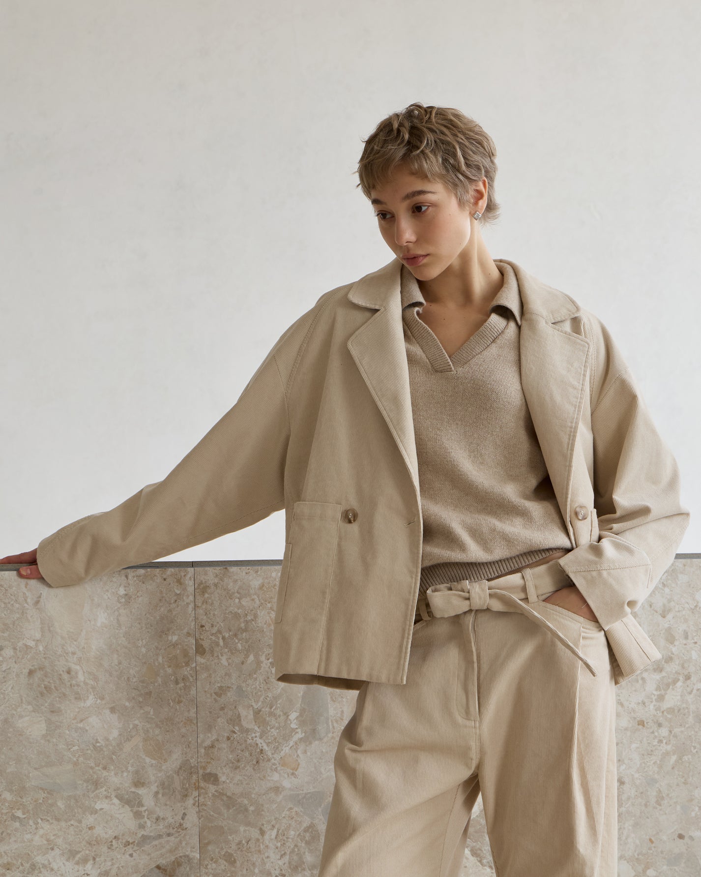 DOUBLE-BREASTED CORDUROY JACKET