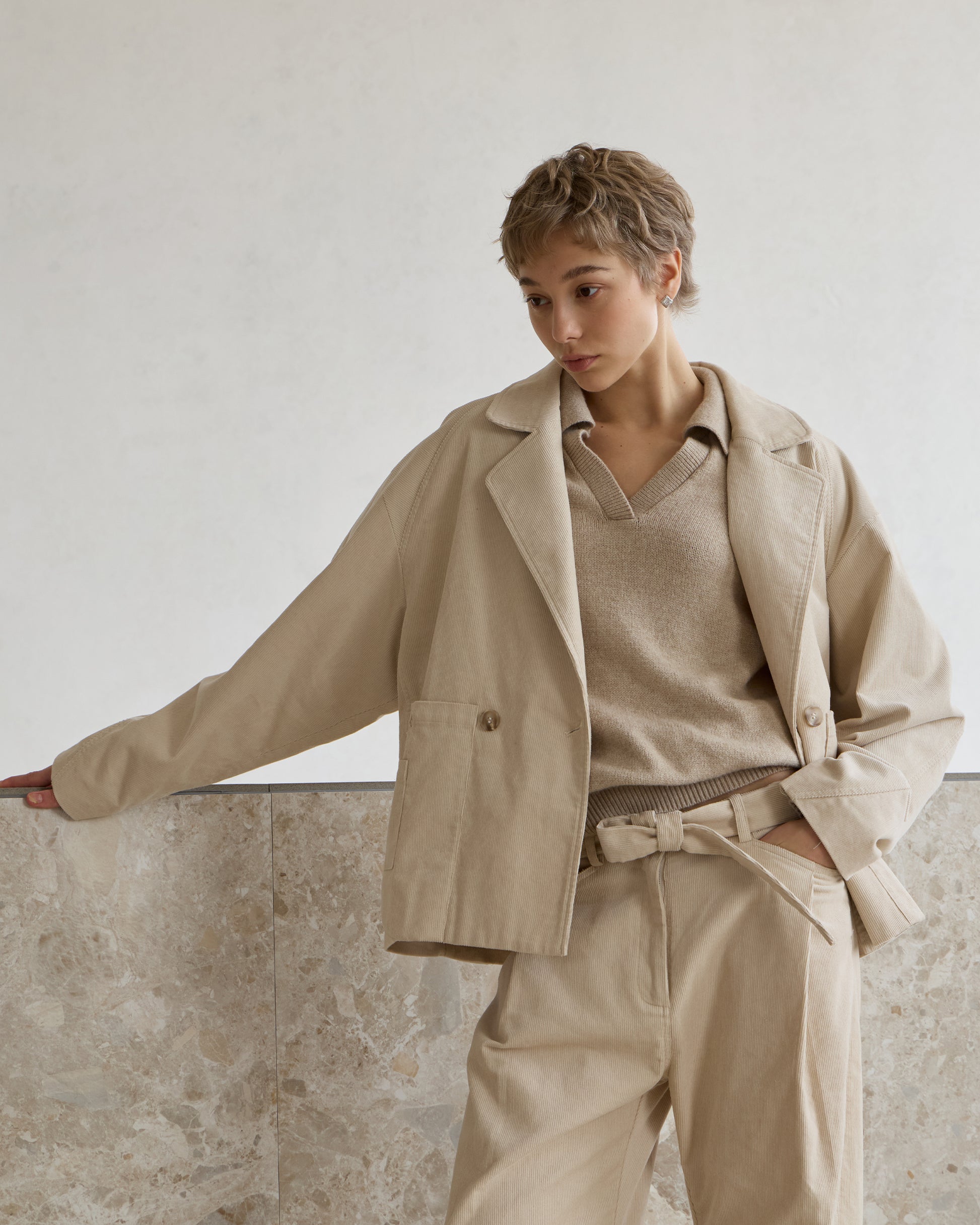 DOUBLE-BREASTED CORDUROY JACKET