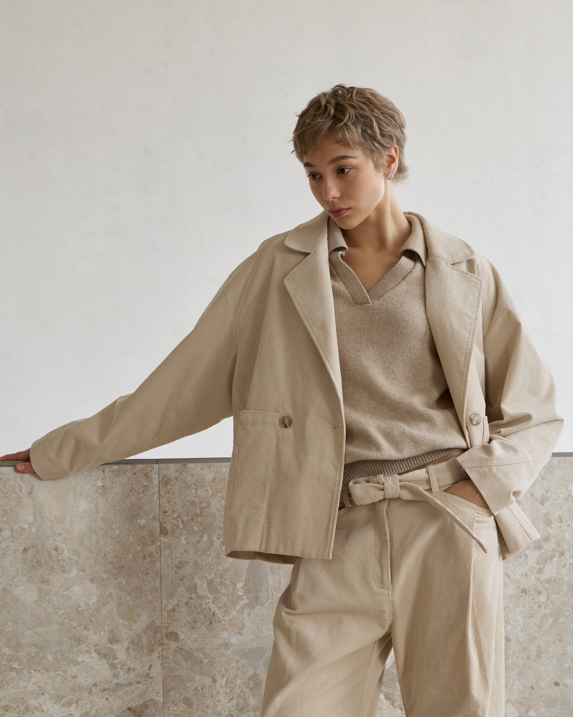 DOUBLE-BREASTED CORDUROY JACKET