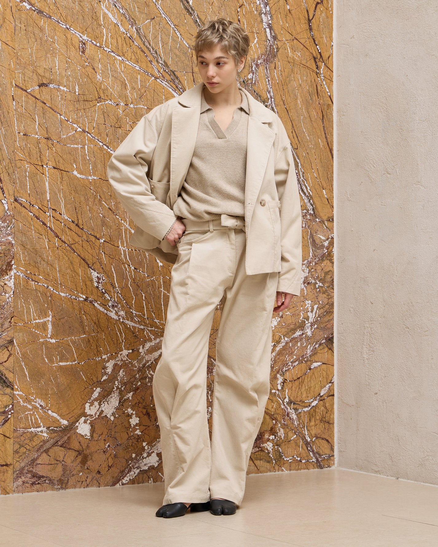 DOUBLE-BREASTED CORDUROY JACKET