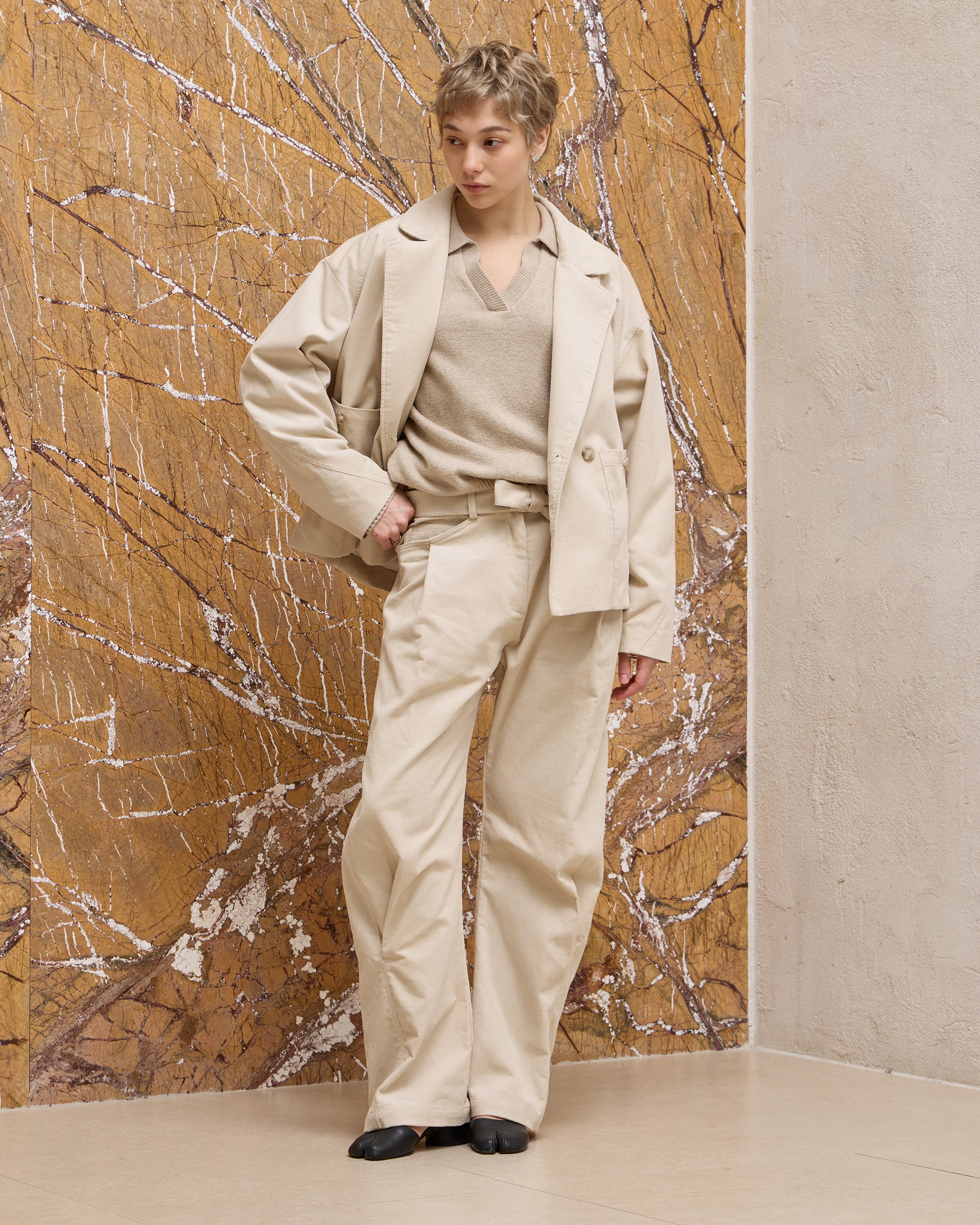 DOUBLE-BREASTED CORDUROY JACKET