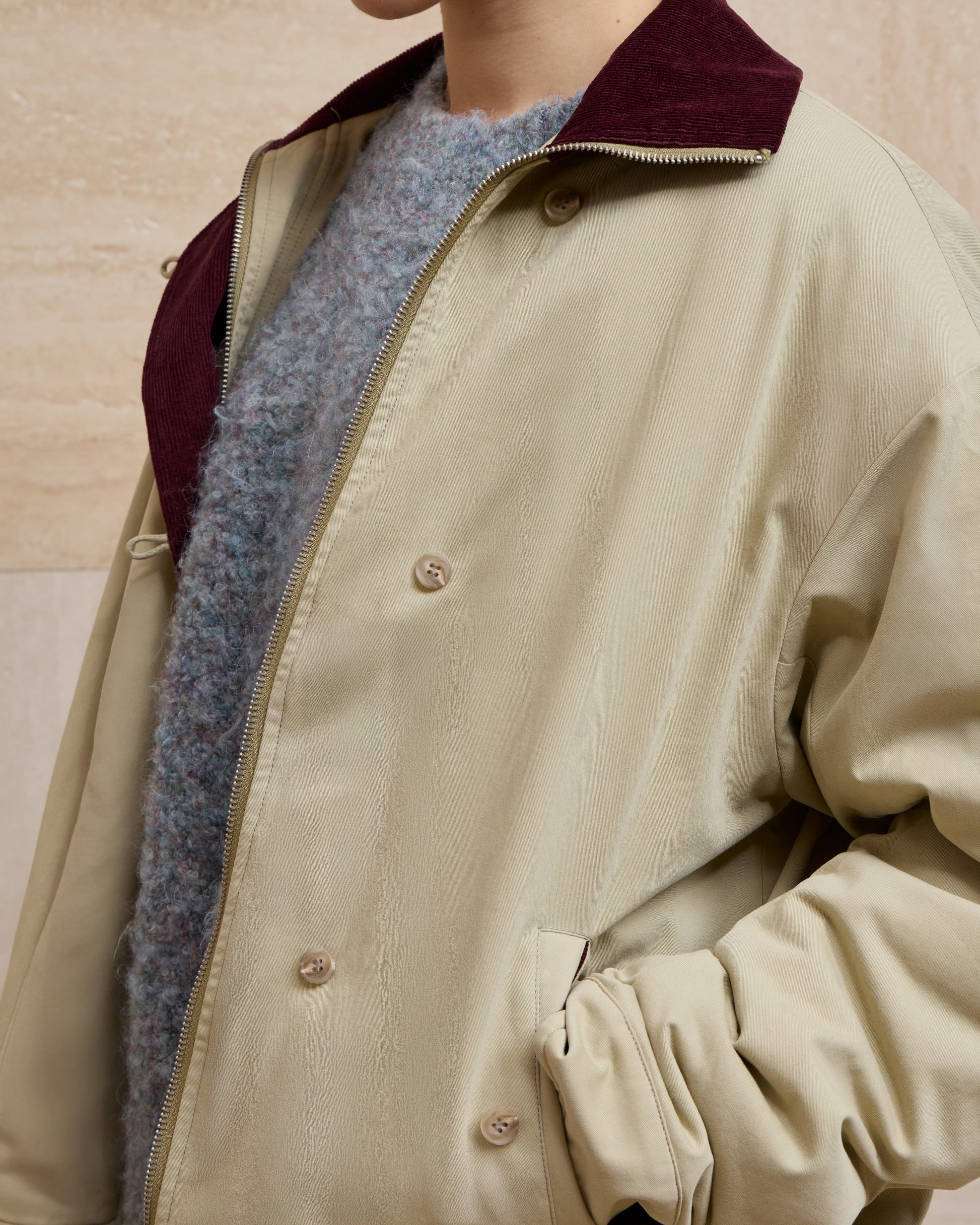 COLOR-BLOCKED PADDED WORK JACKET